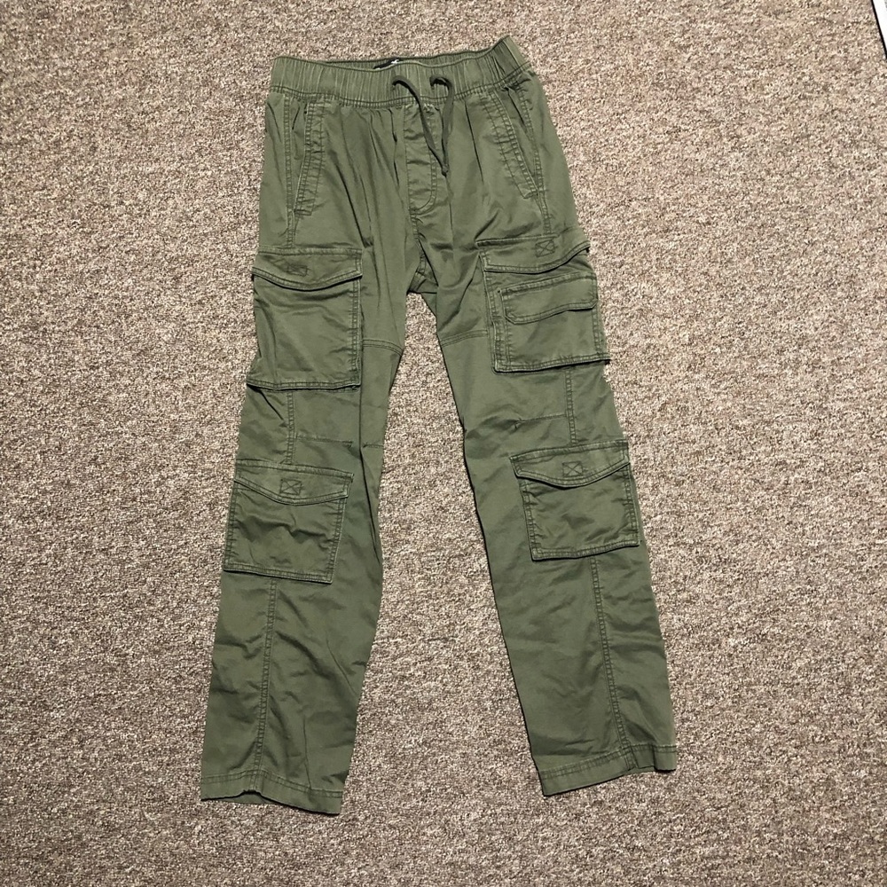 Olive Green Straight Cargo Pants